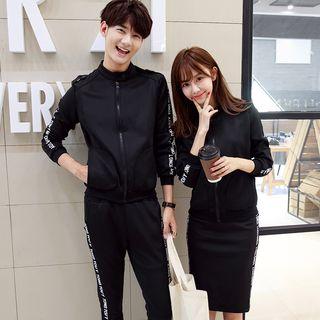 Couple Matching Set : Letter Sweatshirt + Sweatpants