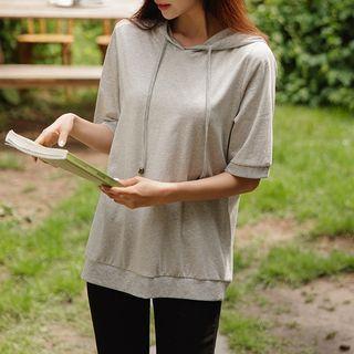 Basic Elbow-sleeve Hoodie