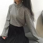 Turtleneck Striped Pullover