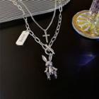 Rabbit Layered Necklace Silver - One Size