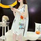 Lettering Cutout Oversized Tank Top