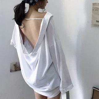 Open Back V-neck Top