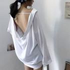 Open Back V-neck Top