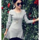 Chiffon Panel Knit Top