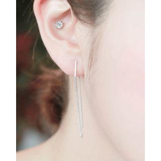 Chain Silver Drop Earrings One Size