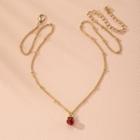 Strawberry Necklace Gold - One Size