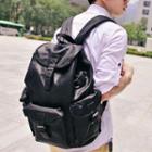 Pocket-accent Leather Backpack