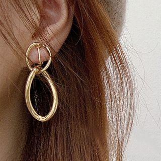 Alloy Interlocking Hoop Dangle Earring 1 Pair - Clip On Earrings - One Size