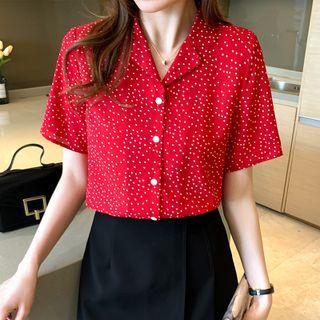 Short-sleeve Dot Print Shirt