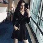 Set: Long-sleeve Zip-side Mini Dress + Shorts