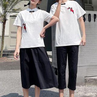 Couple Matching Short-sleeve Top / A-line Skirt / Pants