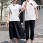 Couple Matching Short-sleeve Top / A-line Skirt / Pants