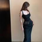 Open-back Slit Spaghetti-strap Dress Black - One Size
