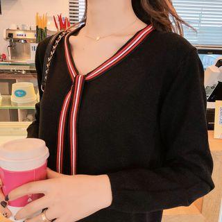 Bow Accent Midi Sweater Dress