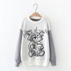 Cartoon Sweater Gray - One Size