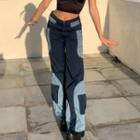 High-waist Straight-fit Color-block Sweatpants