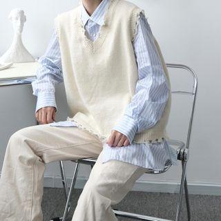 Distressed Oversize Vest