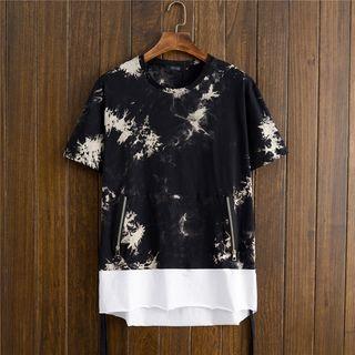 Short-sleeve Dyed Panel T-shirt