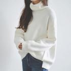Turtleneck Dip Back Sweater White - One Size