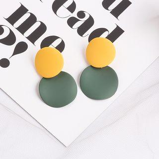 Matte Disc Dangle Earring 1 Pair - As Shown In Figure - One Size