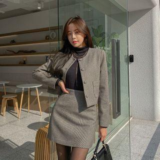 Office Look Plaid Jacket