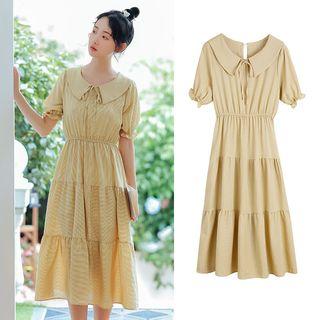 Ruffled Puff-sleeve Dress