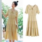 Ruffled Puff-sleeve Dress