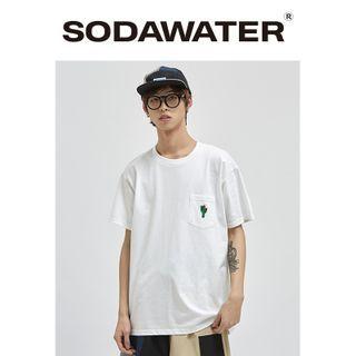 Cactus-embroidered Pocket T-shirt