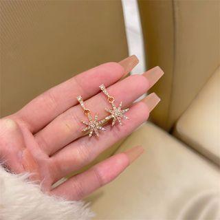 Star Rhinestone Alloy Dangle Earring 1 Pair - Earring - Gold - One Size