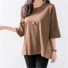 3/4-sleeve Two-tone T-shirt
