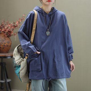 Drawstring-cuff Hoodie