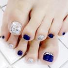 Embellished / Plain Faux Toe Nail Tips J-31 - Blue - One Size