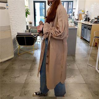 Long Zip Light Jacket Khaki - One Size