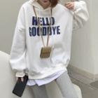 Loose-fit Panel Mock Two-piece Print Sweatshirt
