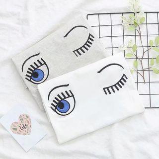 Eye Embroidered Short-sleeve T-shirt White - One Size
