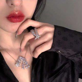 Rhinestone Star Layered Ring / Necklace