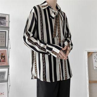 Long-sleeve Chain Striped Shirt