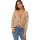 Two-way Twisted V Neck Plain Sweater