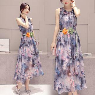 Printed Strappy Maxi Sun Dress