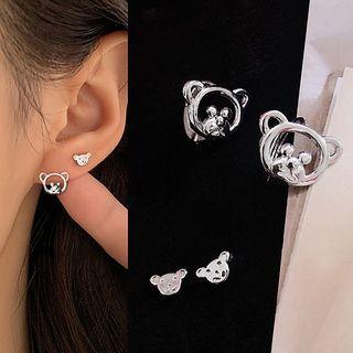 Sterling Silver Bear Ear Stud