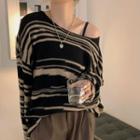 Striped Sweater Stripe - Khaki & Black - One Size