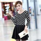 Long-sleeve Polka-dot Dress