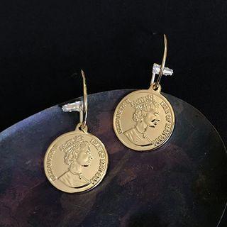 Coin Earring 1 Pair - As Shown In Figure - One Size