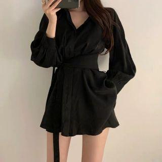 Set: V-neck Blouse + High-waist Shorts