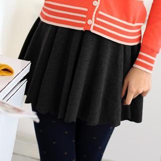 Scallop Hem Skirt Dark Gray - One Size