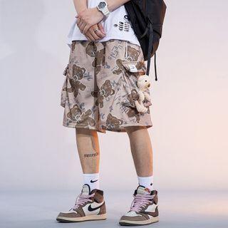 Bear Accent Straight Cut Shorts