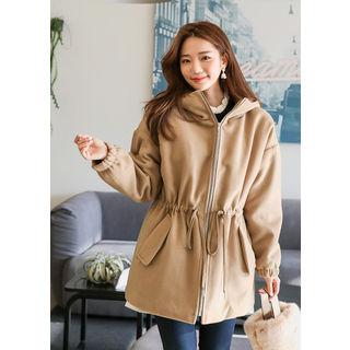 Tall Size Drawstring-waist Zip Jacket