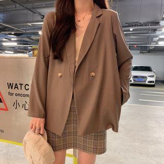 Blazer / Knit Camisole Top / Plaid Skirt