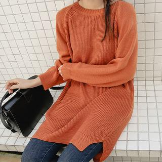 Raglan-sleeve Long Sweater