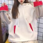 Contrast Panel Fleece Hoodie